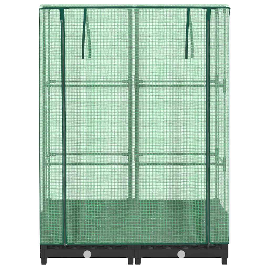 Vidaxl Raised Planter With Greenhouse, Rattan Look, 80X40X123 Cm