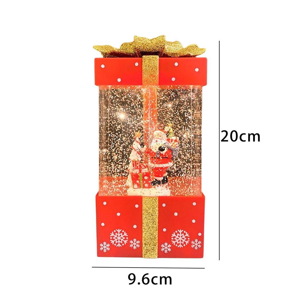 Christmas Music Box Lantern Tree Scene Glittering Snowing Toy for Desktop Home Decor