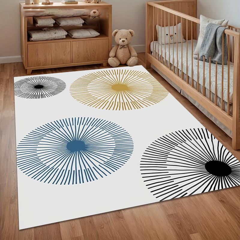 

Minimalist Geometric Sunburst Print Area Rug Non Slip Soft Floor Carpet for Living Room Bedroom Kids Room Nursery Entryway Decor 40X60cm