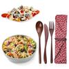 Dinnerware Portable Spoon Fork Bamboo Flatware Wooden Cutlery With Bags Reusable