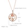 Rose Gold Hollow Flowers Necklace For Women Fashion Natural Zircon Wedding Party Daily Ethnic Jewelry  New