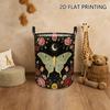 One Round Laundry Basket with a Floral Night Butterfly Motif, Designed with a Handle for Easy Storage, Collapsible for Convenience, Roomy Enough for L