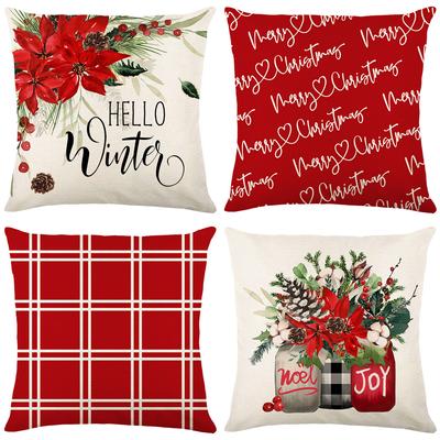 Weihnachts-Plaid Kissenbezug Blumen-Alphabet-Druck Zuhause Sofa Kissenbezug Schlafzimmer Kissenbezug