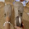Eleganti scarpe con fibbia a punta rotonda - suola morbida, tinta unita, casual, comode scarpe singole per le donne - perfette per l'uso quotidiano
