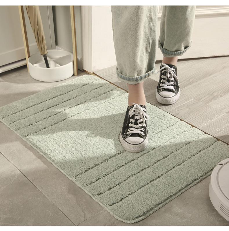 Thickened Non-Slip Water-Absorbing High-Low Pile Mat for Entrance, Kitchen, and Bathroom