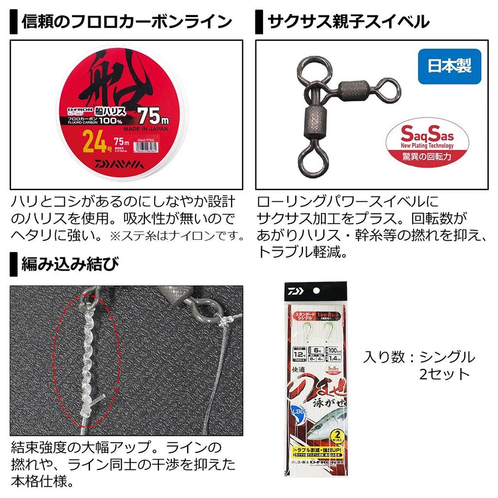 DAIWA Comfortable SS LBG Standard Single 1 Needle 2 Set