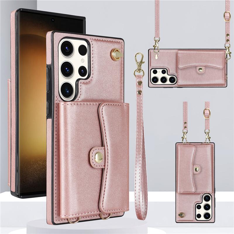 

Lanyard Leathe Wallet Phone Case for Samsung Galaxy A16 A55 A35 A15 A14 A54 A73 A53 A13 A52S A12 A51 A71 Flip Purse Holder Cover Samsung A52 (4G 5G)