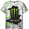 Herren Sommer Monster Energy Marke 3D Gedrucktes T-Shirt Lässig Schnelltrocknend Atmungsaktiv Kurzarm