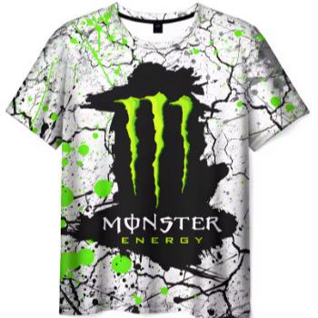 Herren Sommer Monster Energy Marke 3D Gedrucktes T-Shirt Lässig Schnelltrocknend Atmungsaktiv Kurzarm