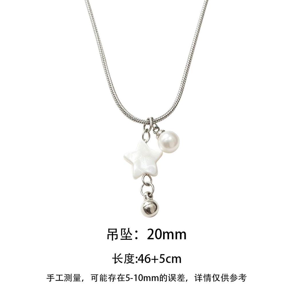 Star Faux Pearl Pendant Necklace for Women, Trendy New Everyday Accessory, Niche Dress Matching Versatile Clavicle Chain