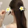 New Bohemian Yellow Plumeria Flower Pearl Headdress Hair Clip Claw Women Girls New Grab Back Of The Head Hair Accessory
