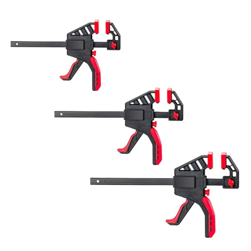 Heavy Type Woodworking Clamp Handed Ratchet Clip with Nonslip Rubber Grip for Professional Carpentry and Crafts Projects