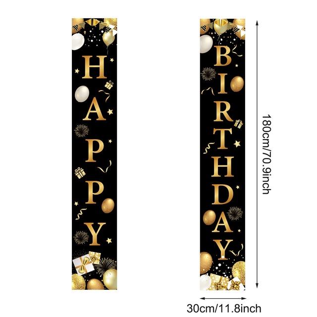 Black Gold Birthday Table Runner 30 50 Birthday Tablecloth Balloon Party Decoration For Home Backdrop Wedding Adult Anniversary