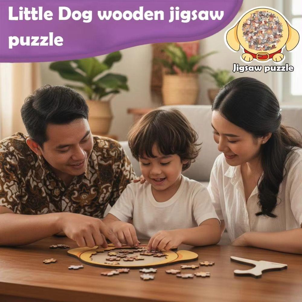 Brain Burning Animal Jigsaw Bear Shape Puppy Puzzle Adorable Dog Wooden Puzzle  Kids Toy