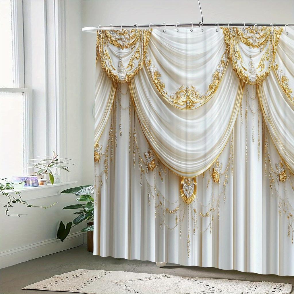 Squisiti Motivi Decorativi Lavabile Resistente allo Sporco Tenda da Doccia Tenda Impermeabile per Soffione Doccia per Arredamento Casa