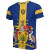 Barbados National Flag Map 3D Printing T Shirt Barbados Coat Of Arms Graphic Tee Shirts Fashion Streetwear Short Sleeves Clothes