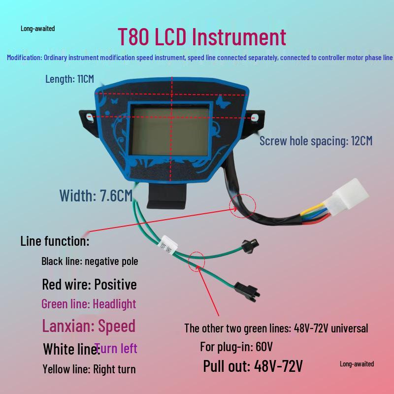 Digital LCD Speed Display Cover Circuit Board for Electric Vehicle (48V/60V/72V)