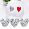 10PCS Hrt Shaped Rhinestones Applique 4cm Hot Fix Rhinestones Clothing Accessories Shoes Decoration