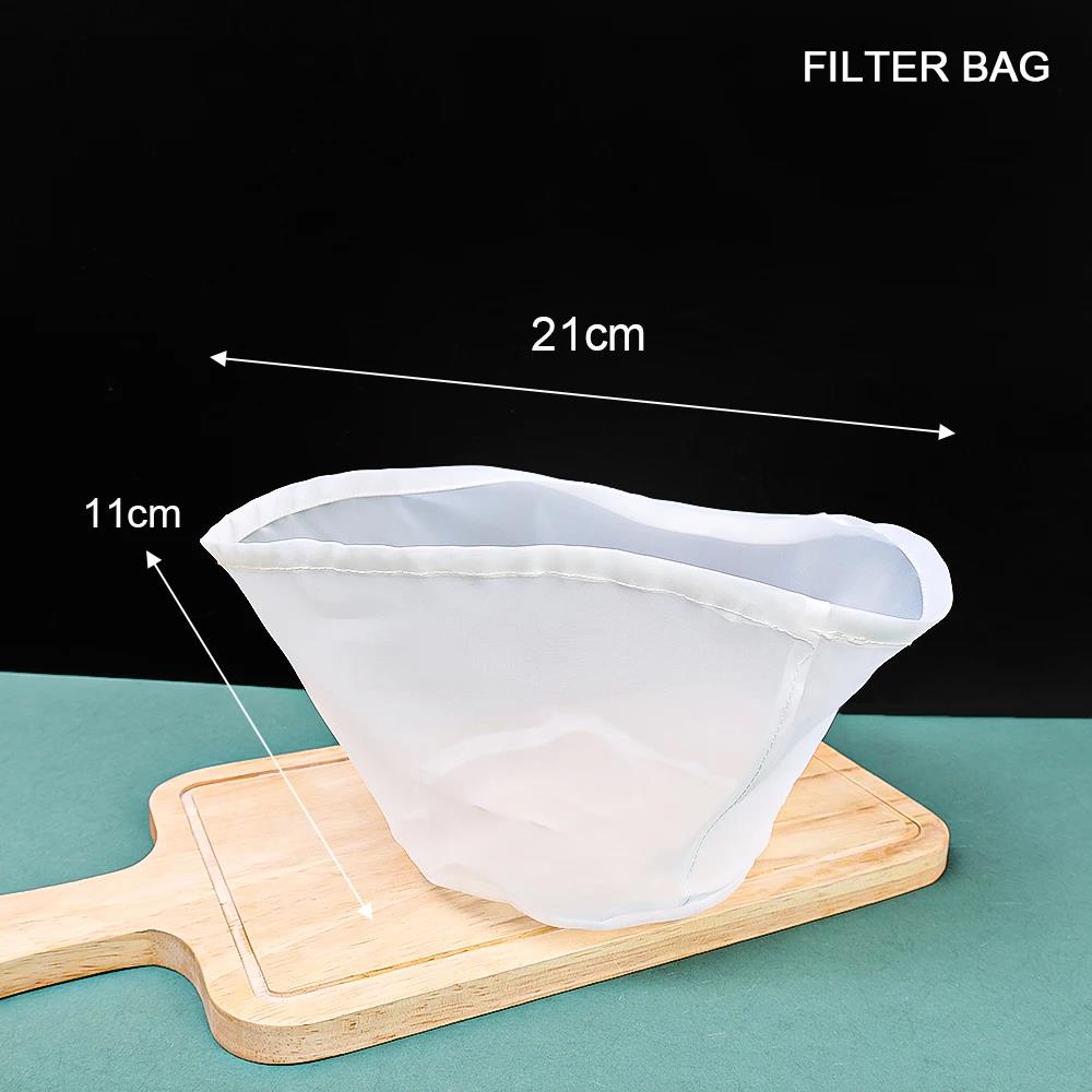 Soy Wine Nylon Filter Bags Nut Milk Tea Coffee Yogurt Filter Net Mesh Bag Kitchen Food Reusable Nylon Filter Bags Strainer6