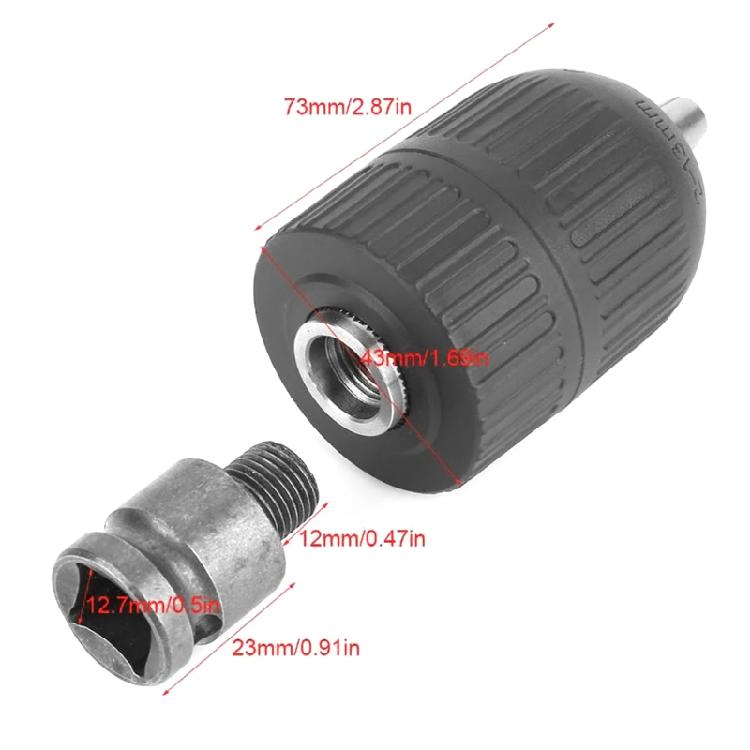 Plastic Hand Tight Drill Chuck Set Converts a Cordless Power Screwdriver