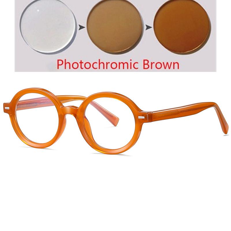 Women Men Anti Blue Rays Round Prescription Glasses For The Nearsighted Rivet Frame Student Myopes Lunettes 0 -0.5 -0.75 To -6.0