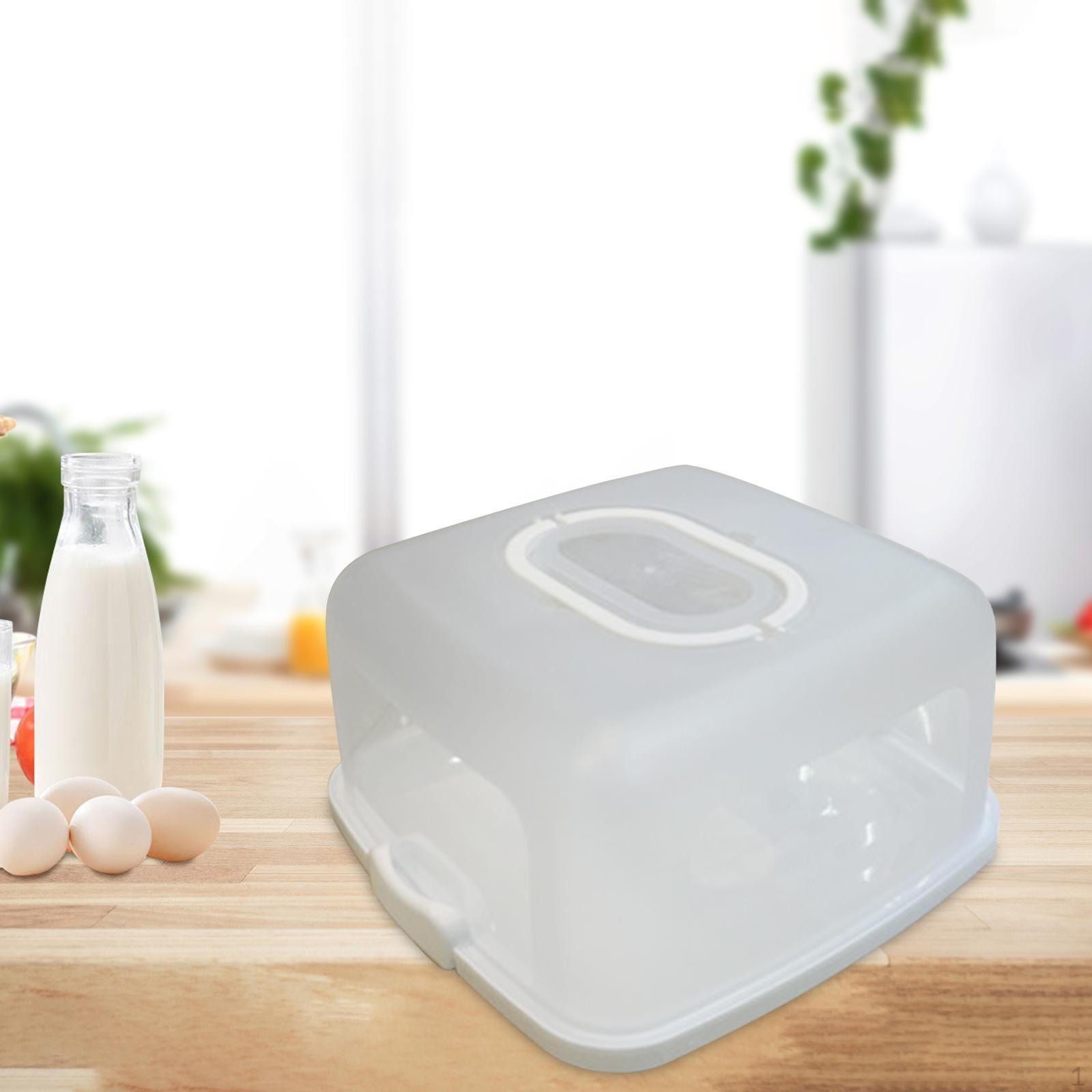 

Cake Carrier Container Holder with Cover Portable Serving Tray Square for Cupcakes білий