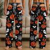 Men's Funny Halloween Print Knit Pants with Pockets, Casual Sleep Pajama Bottoms