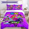 Teen Titans Go! Adventure 3‑Piece Bedding Set,Soft Breathable Duvet Cover & 34 Pillowcases,Multi‑Purpose for Bedroom Dorm Guest Room,Great Festival Bi