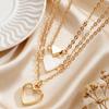 3Pcs/Set Women Necklace Three-Layer Stacking Design Heart Charm Choker Necklace Adjustable Length Layered Jewelry
