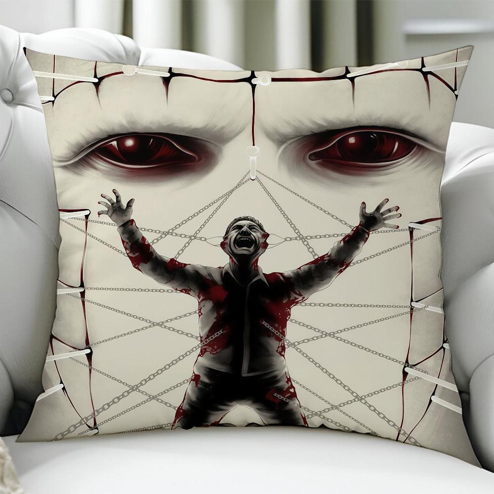 HHellraiser Horrorfilm Kissenbezug Geburtstags-Jubiläumsgeschenke Beidseitig Bedruckter Reißverschluss Kissenbezug Weiche Haut Bettwäsche