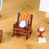 Mini Rocking Chair Ornament 1:12 Scale Premium Synthetic Wood Lightweight Miniature Furniture Fairy Garden Photography Props