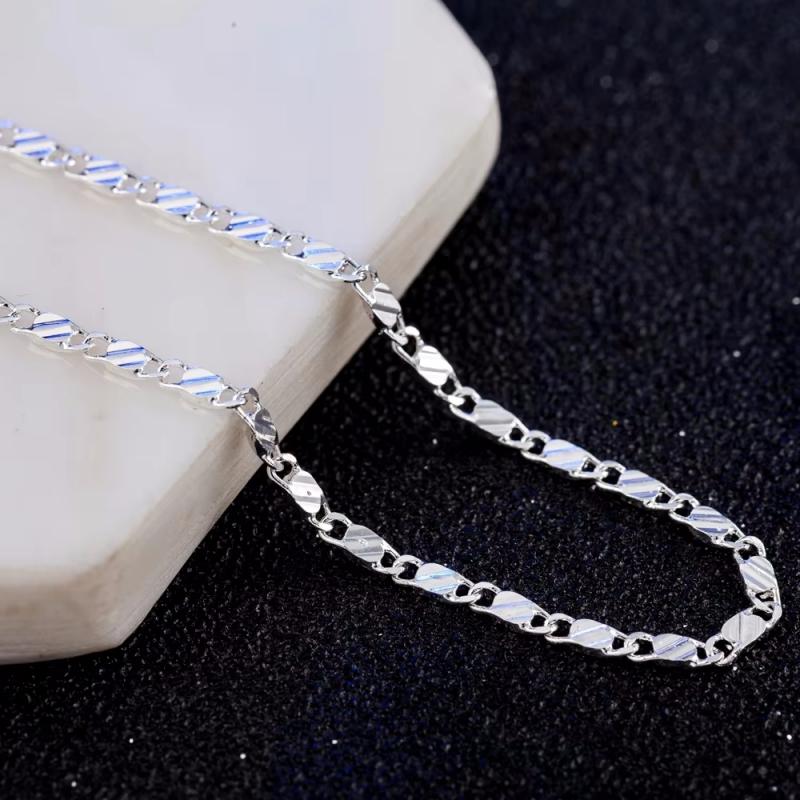 New Luxury 925 Silver Special 2MM Flat Clavicle Chains Necklaces for Men Women Wedding Jewelry Christmas Gifts 40-75cm
