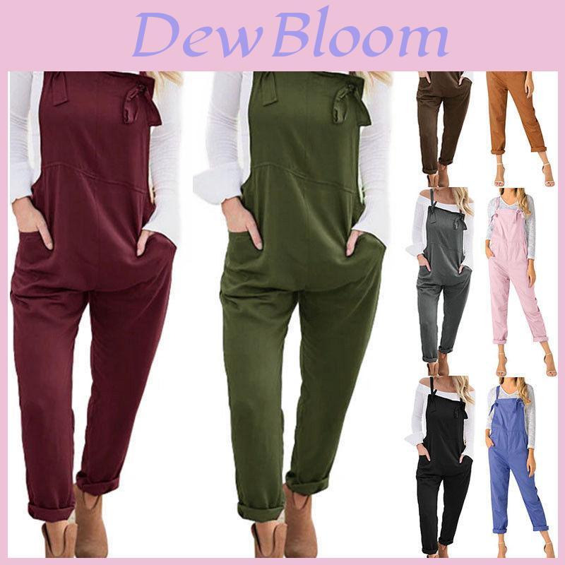 Stylowy Bawełniany Kombinezon Damski Zapinany na Guziki Modne Casualowe Zwężane Spodnie W Wielu Kolorach