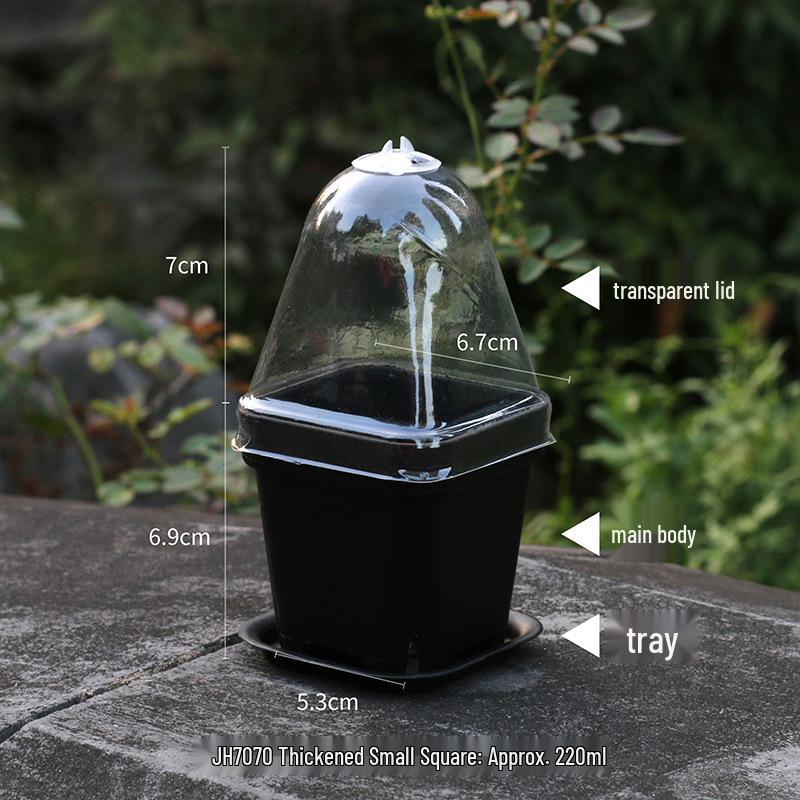 Thickened Black Square Succulent Pot - Breathable Plastic Planter for Seedlings and Lithops