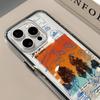 INS Sunset Graffiti Soft Silicone Clear Phone Case For iPhone 17 Pro Max Case 15 16 14 13 12 11 Pro 17 Air X XS XR 16 Plus Cover