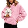 Felpa Casual da Donna in Flanella con Tasca per Animali, Manica Lunga, Pullover
