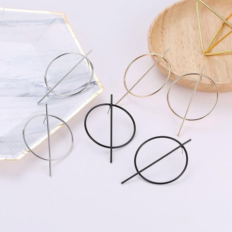 Personalized Oversized Geometric Circle Earrings - Trendy, Versatile Nightclub Fashion Jewelry