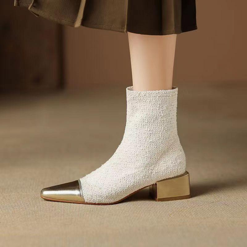 Fashion Sexy Design Ankle Boots For Women Pointed Toe Thin Heeled Buty Damskie Back Zippered Bottines Elegant Lady Fashion Dress Shoes