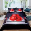 3D Boxing Gloves Duvet Cover Boy Adult Teen Bedding Single Bed Set, Soft Microfiber Comforter Cover Printed With Zipper Closure