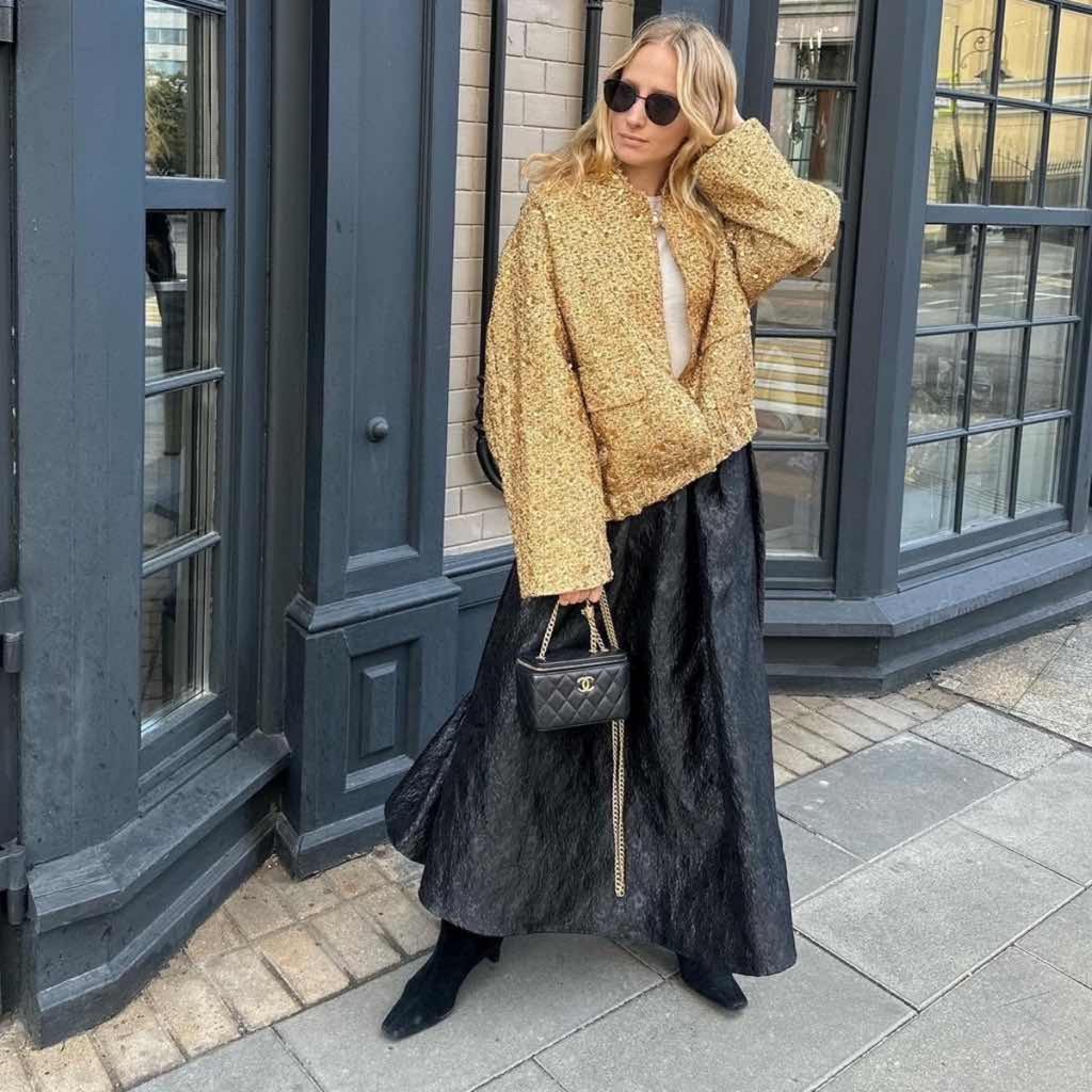 Women Shiny Sequin Jacket Y2k Gold Color Stand Collar Long Sleeve Short Coat Ladies High Streetwear