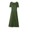 Women's Fashion Summer Color Short Sleeve Pocket Pullover Dress