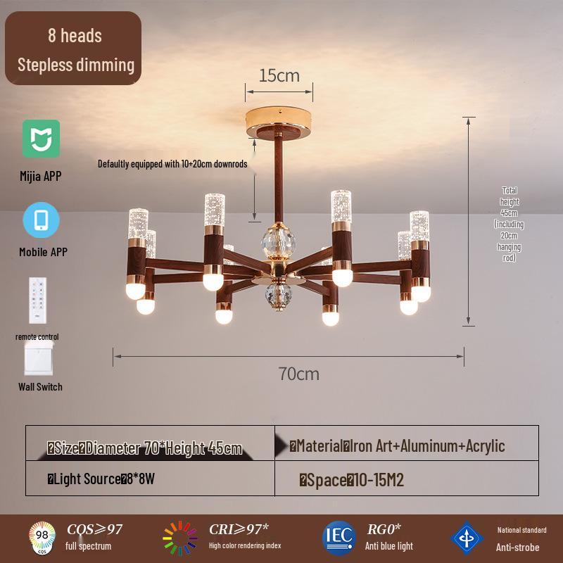 French Retro Branch Chandelier: Chinese Style Living Room & Hall Main Light for High-End, Horizontal Zhongshan Home Decor.
