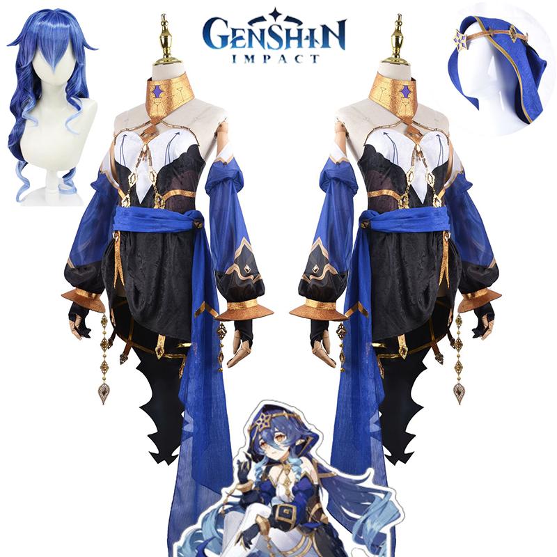 Layla Impact Genshin Cosplay Costume Wig Shoes Adult Halloween Carnival Party