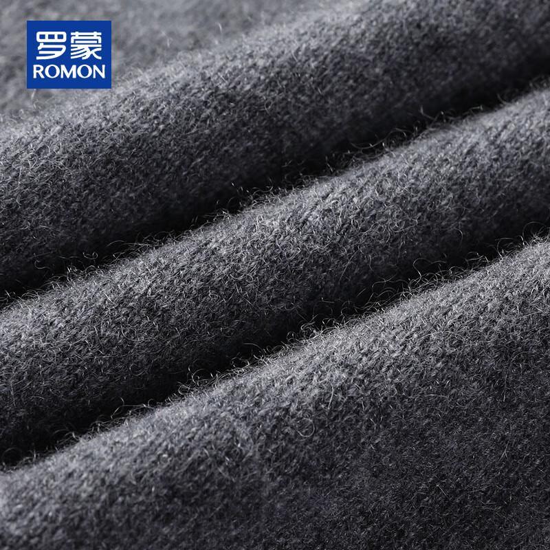 ROMON Men's 100% Pure Cashmere Thick Round Neck Sweater