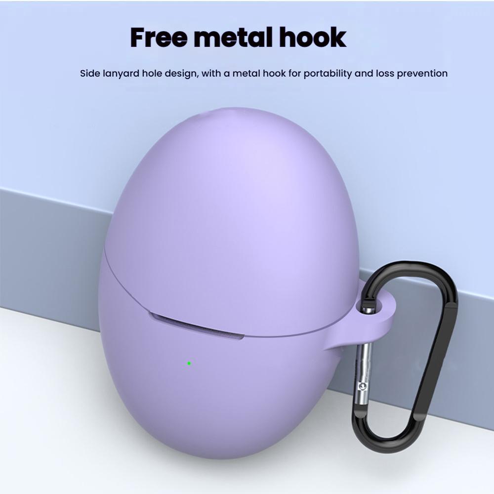 For Huawei FreeBuds 6 Silicone Case Wireless Earphone Anti-Scratch Protective Cover with Carabiner