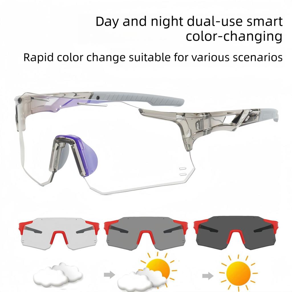 Photochromic Cycling Glasses UV400 Protection for Women Men Polarized Sports Cycling Glasses Running Mountain Bike Outdoor Fishing Hiking Sunglasses
