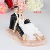 Topper divertenti per torta nuziale Bambole Romantici Sposi Figure Stand Topper Decorazioni Forniture Sposarsi Statuetta in Resina