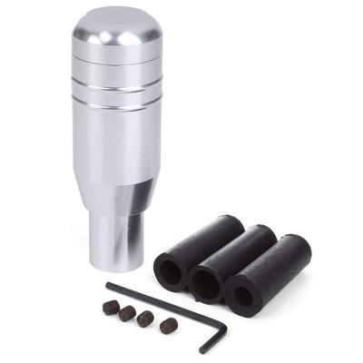 Bestmaple Black Push Type Universal Car Accessories Aluminum AT Shift Knob Silver for Cars (Silver)