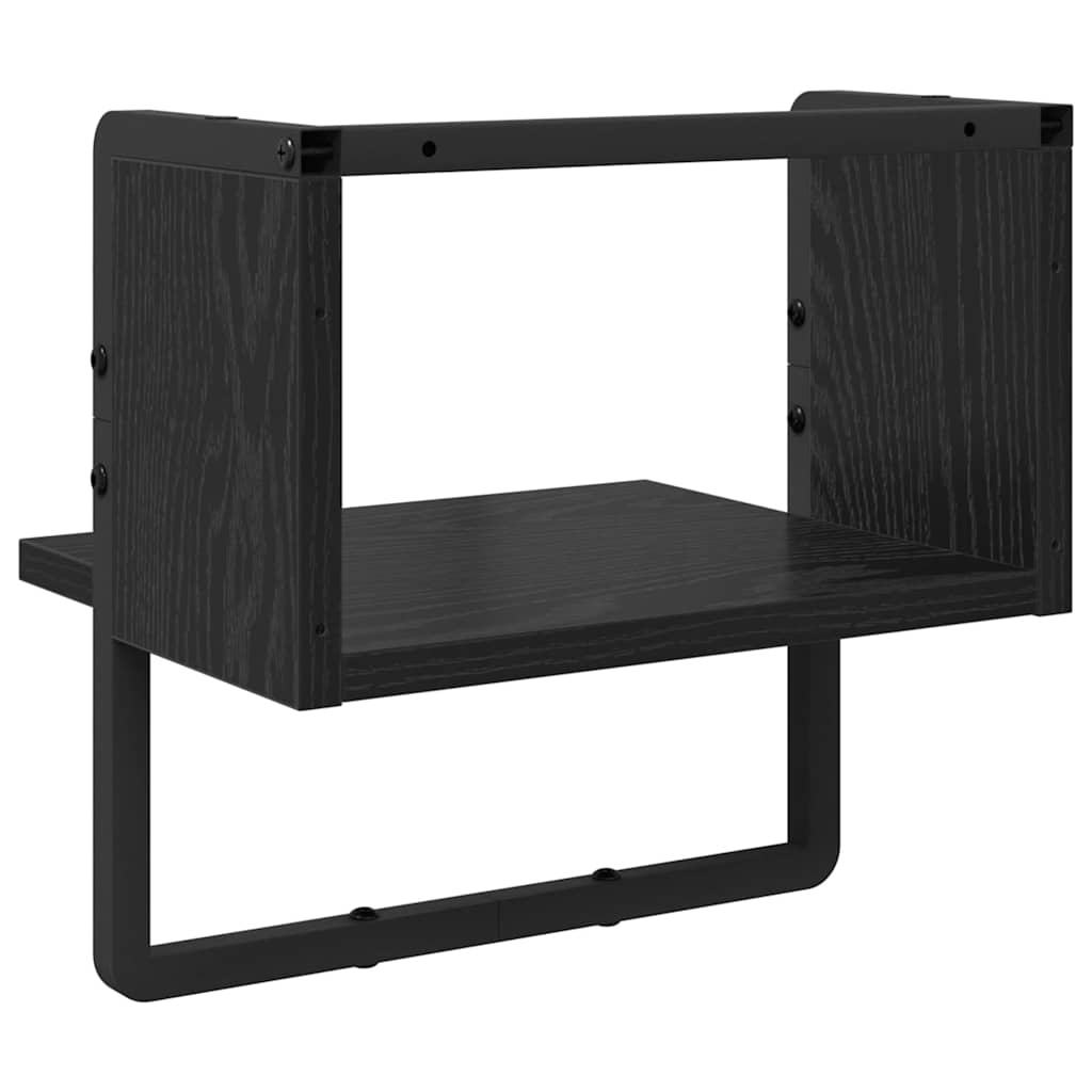 Wall Shelf in Black Oak Effect 30 x 25 x 30 cm Particleboard