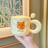 High looking Cute Little Bear Mug Mug for Boys and Girls Drinking Water Cup with Lid Spoon Couple Ceramic Cup Coffee Breakfast Cup